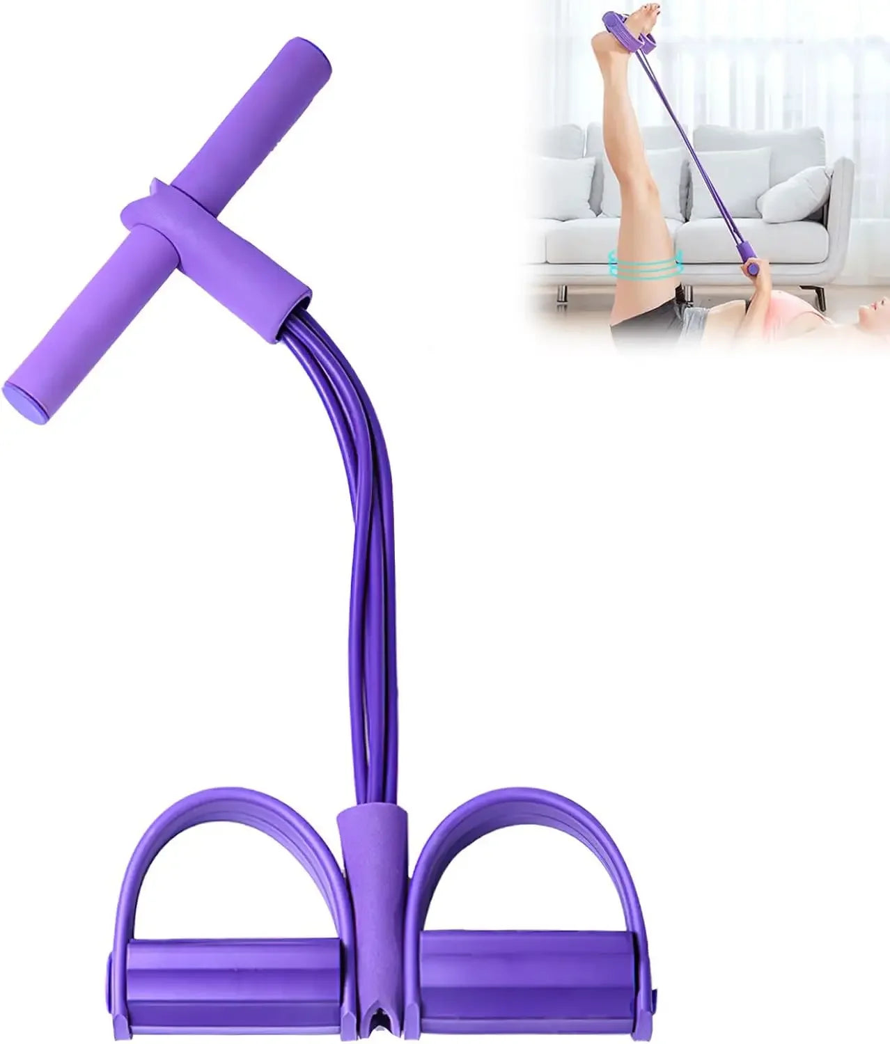 Home Gym Resistance Bands - 4 Elastic Tubes Full Body Workout Set