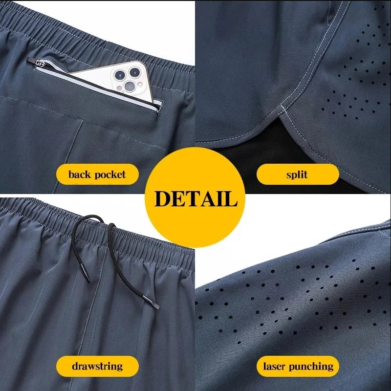 Men's 2-in-1 Running Shorts - Double Layer Workout Training Shorts
