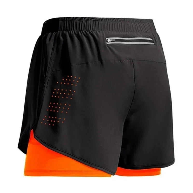 Men's 2-in-1 Running Shorts - Double Layer Workout Training Shorts