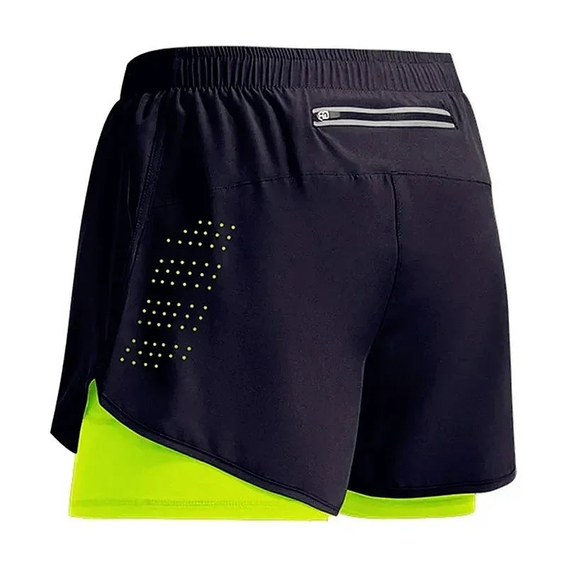 Men's 2-in-1 Running Shorts - Double Layer Workout Training Shorts