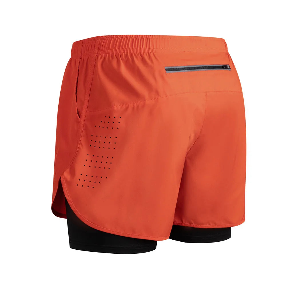 Men's 2-in-1 Running Shorts - Double Layer Workout Training Shorts