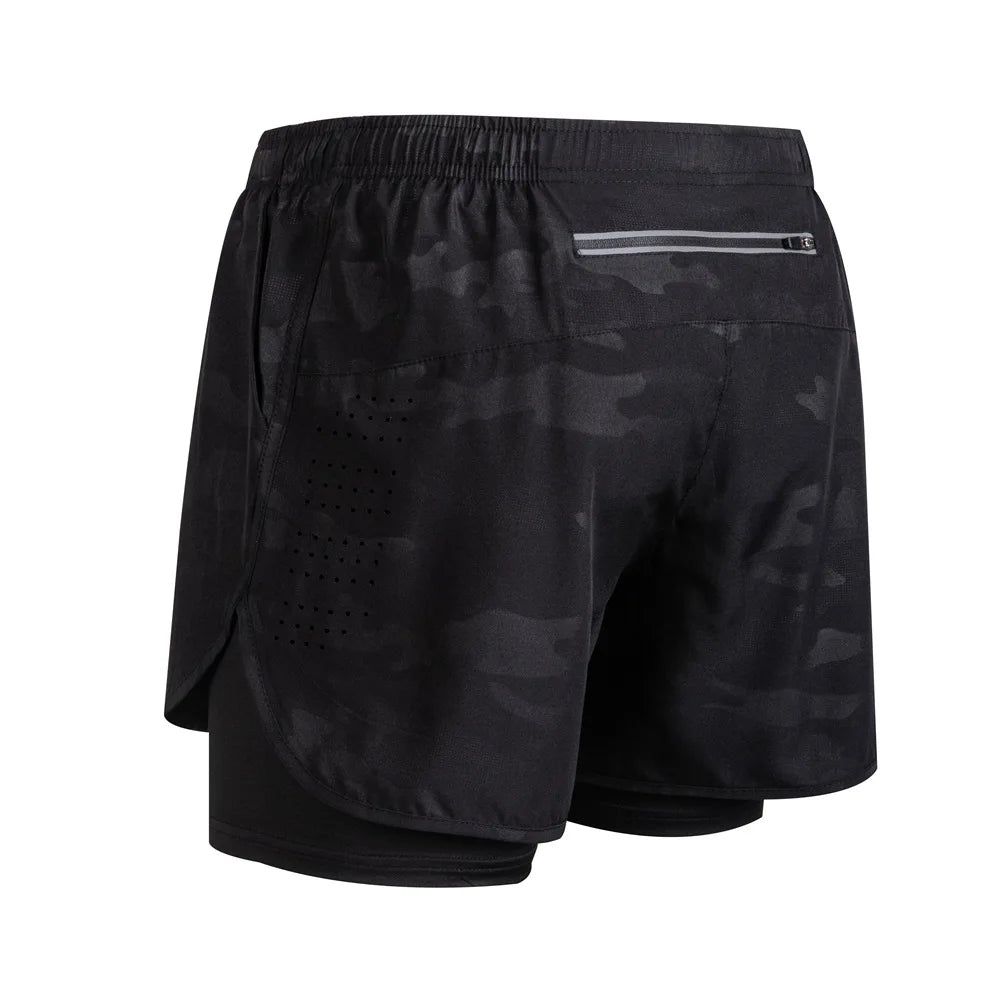 Men's 2-in-1 Running Shorts - Double Layer Workout Training Shorts