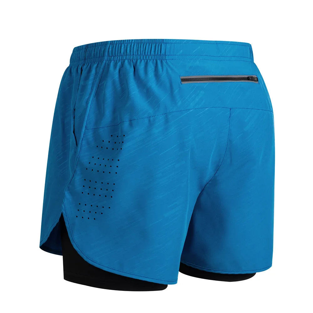 Men's 2-in-1 Running Shorts - Double Layer Workout Training Shorts