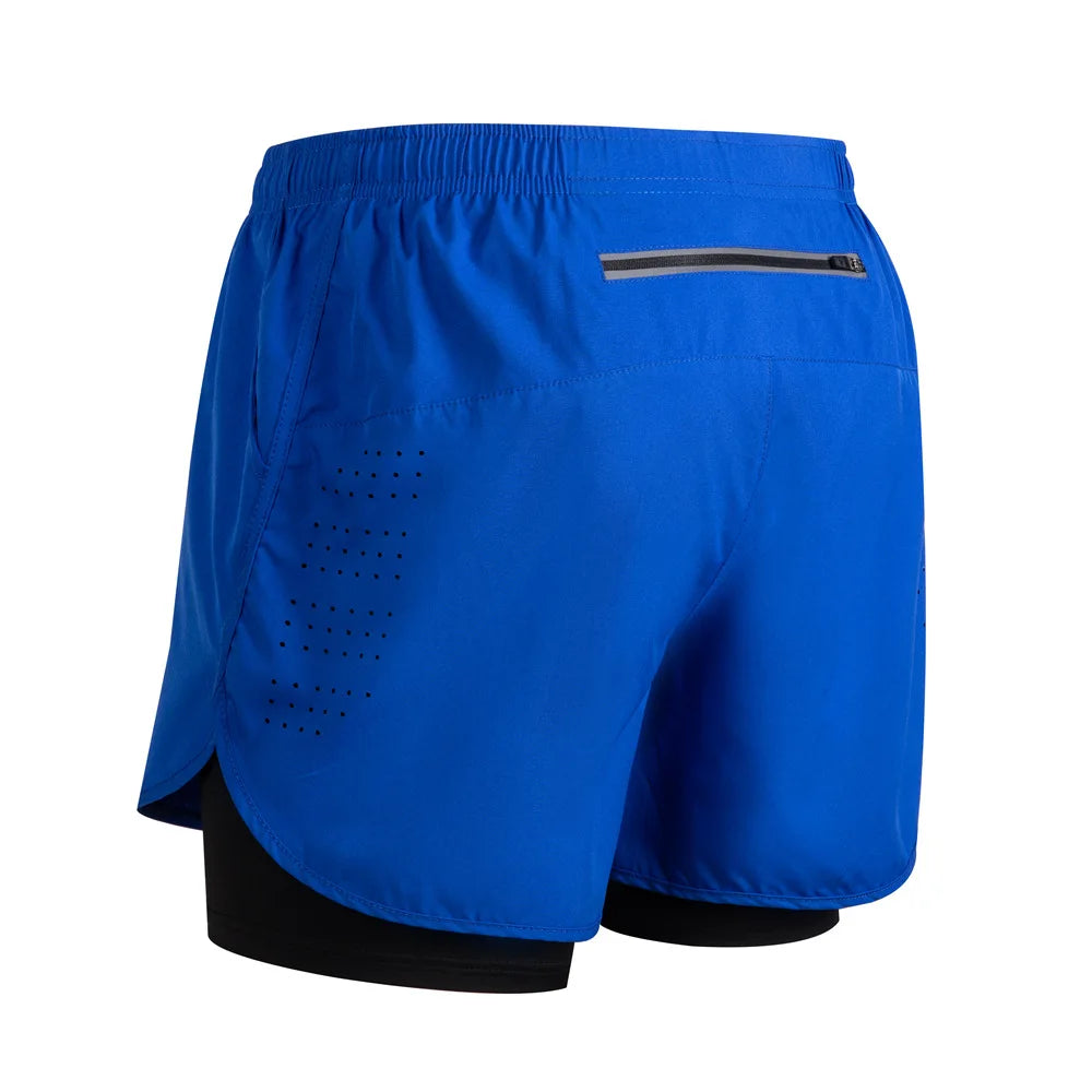 Men's 2-in-1 Running Shorts - Double Layer Workout Training Shorts